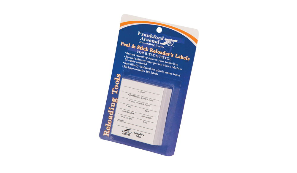 Pistol and Rifle Reloader's Labels - 100 Pack