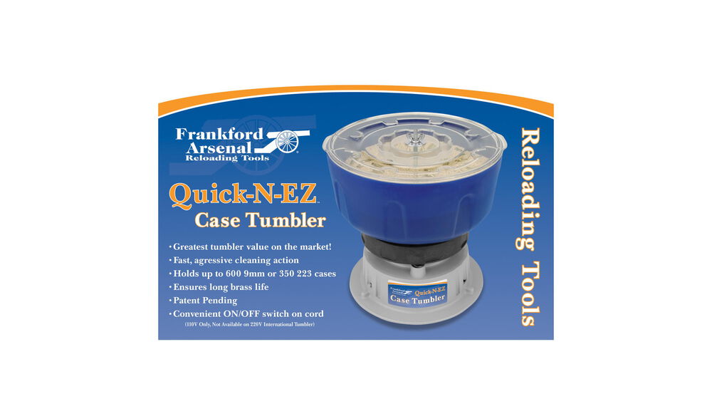  Frankford Arsenal Quick-N-EZ Vibratory Case Tumbler with Clear  Viewing Lid and Durable Construction for Reloading, Cleaning and Dry  Tumbling Brass Cases : Gunsmithing Tools And Accessories : Sports & Outdoors